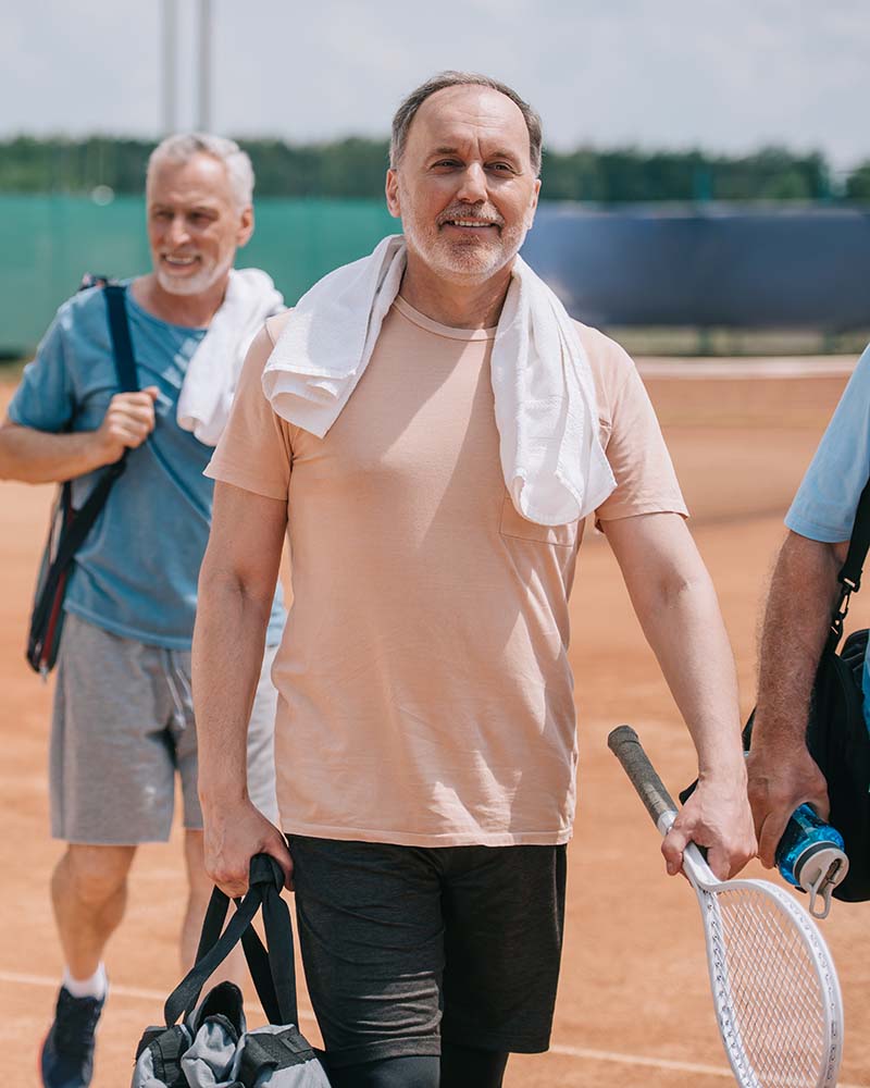 A Delta PT patient playing tennis